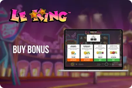 Le King BUY BONUS knapp och tillgängliga bonusköpsalternativ